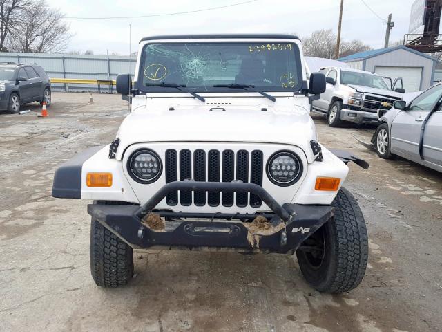 1J4FA49S53P302375 - 2003 JEEP WRANGLER / WHITE photo 9