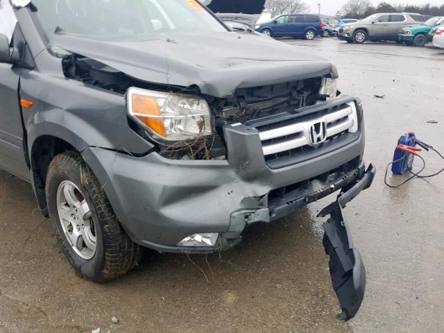 5FNYF28388B020277 - 2008 HONDA PILOT SE GRAY photo 9