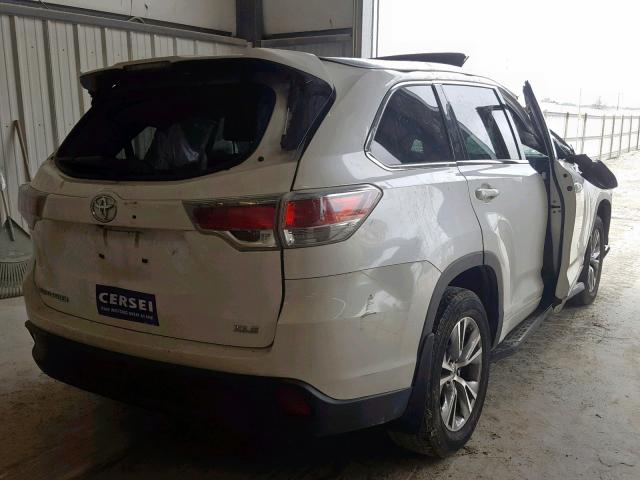 5TDKKRFH0FS098974 - 2015 TOYOTA HIGHLANDER WHITE photo 4