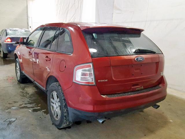 2FMDK48C88BA39927 - 2008 FORD EDGE SEL RED photo 3