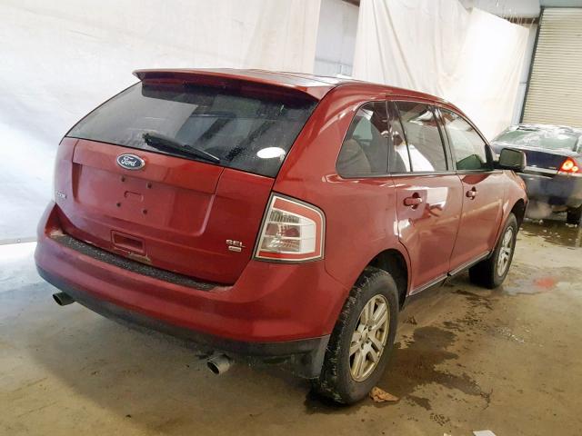 2FMDK48C88BA39927 - 2008 FORD EDGE SEL RED photo 4