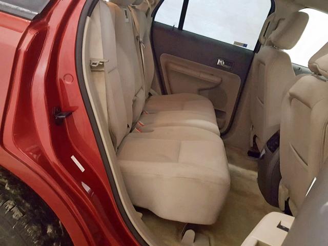 2FMDK48C88BA39927 - 2008 FORD EDGE SEL RED photo 6