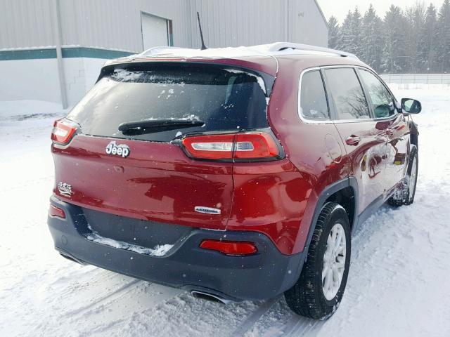 1C4PJMCS6GW118853 - 2016 JEEP CHEROKEE L RED photo 4