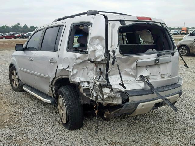 5FNYF38699B014411 - 2009 HONDA PILOT EXL SILVER photo 3