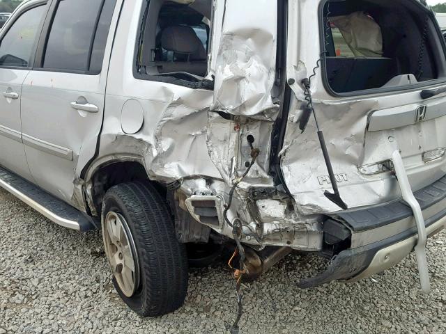 5FNYF38699B014411 - 2009 HONDA PILOT EXL SILVER photo 9