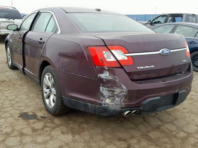 1FAHP2EW5BG165923 - 2011 FORD TAURUS SEL MAROON photo 3