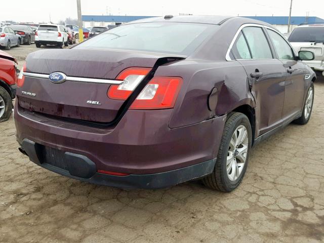 1FAHP2EW5BG165923 - 2011 FORD TAURUS SEL MAROON photo 4