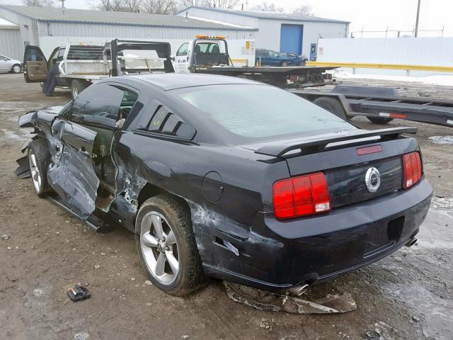 1ZVHT82H785170430 - 2008 FORD MUSTANG GT BLACK photo 3