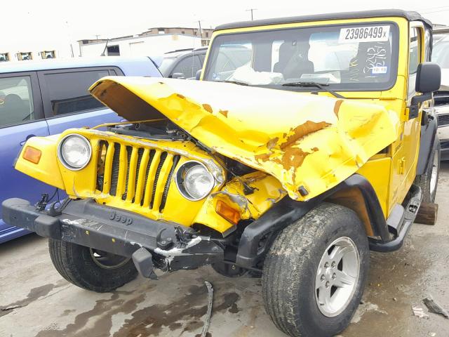 1J4FA49S34P803380 - 2004 JEEP WRANGLER / YELLOW photo 2