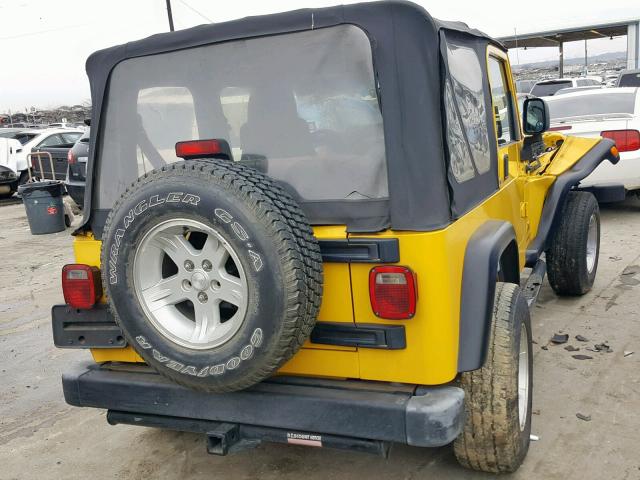 1J4FA49S34P803380 - 2004 JEEP WRANGLER / YELLOW photo 4