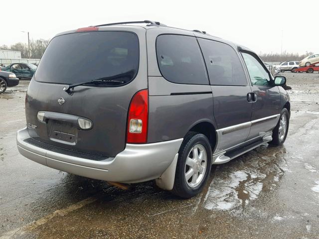 4N2ZN15T52D803171 - 2002 NISSAN QUEST GXE GRAY photo 4