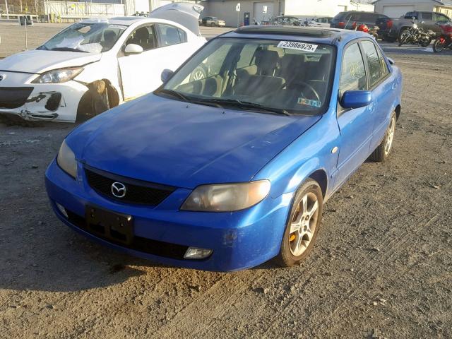 JM1BJ226731137681 - 2003 MAZDA PROTEGE DX BLUE photo 2