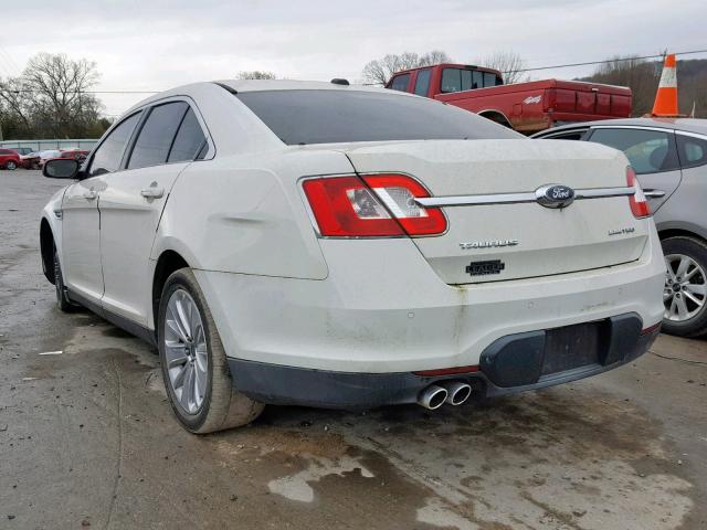 1FAHP2FW0AG144040 - 2010 FORD TAURUS LIM WHITE photo 3