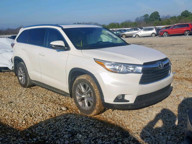 5TDKKRFH9FS083423 - 2015 TOYOTA HIGHLANDER WHITE photo 1