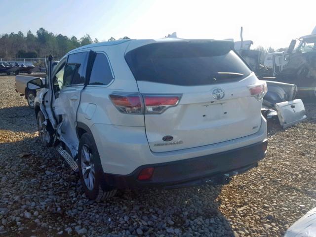 5TDKKRFH9FS083423 - 2015 TOYOTA HIGHLANDER WHITE photo 3