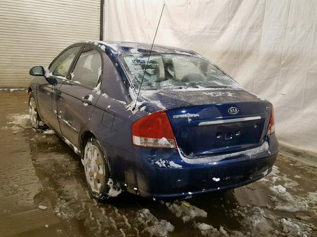 KNAFE222995636600 - 2009 KIA SPECTRA EX BLUE photo 3