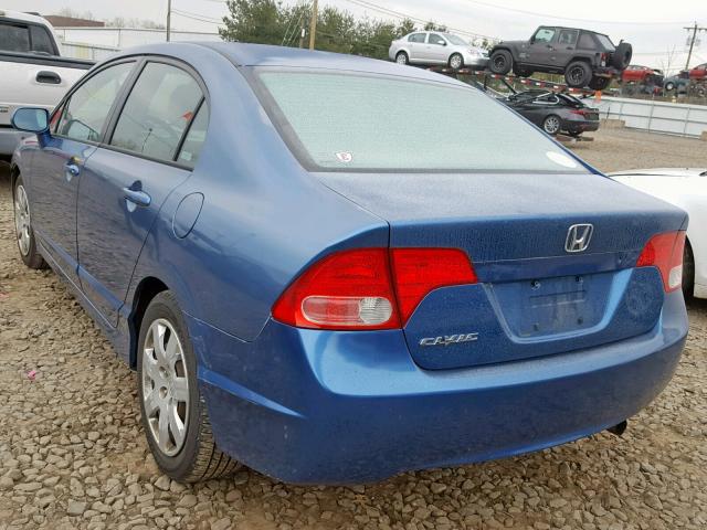 2HGFA16586H508867 - 2006 HONDA CIVIC LX BLUE photo 3