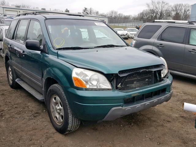 2HKYF18193H552625 - 2003 HONDA PILOT LX GREEN photo 1