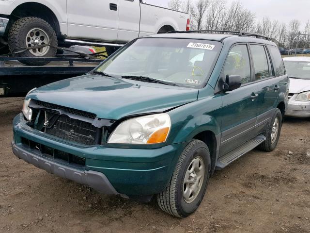 2HKYF18193H552625 - 2003 HONDA PILOT LX GREEN photo 2