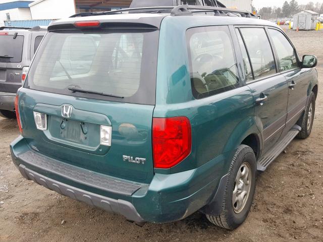 2HKYF18193H552625 - 2003 HONDA PILOT LX GREEN photo 4