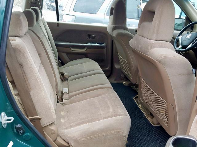 2HKYF18193H552625 - 2003 HONDA PILOT LX GREEN photo 6