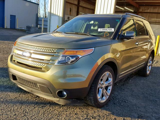 1FM5K8F81DGC02057 - 2013 FORD EXPLORER L GREEN photo 2