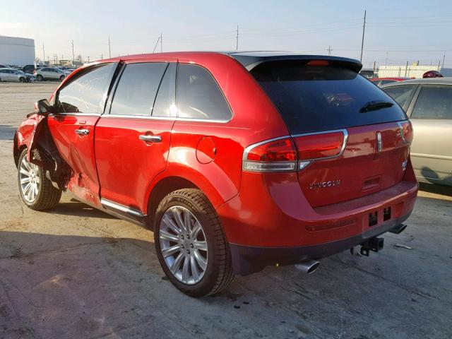 2LMDJ8JK7CBL19444 - 2012 LINCOLN MKX MAROON photo 3