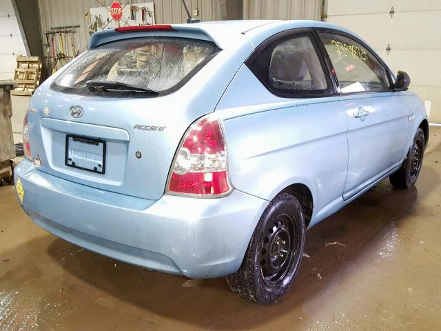 KMHCM3AC2AU150256 - 2010 HYUNDAI ACCENT BLU BLUE photo 4