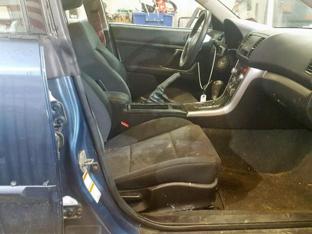 4S4BP60C087308270 - 2008 SUBARU OUTBACK BLUE photo 5