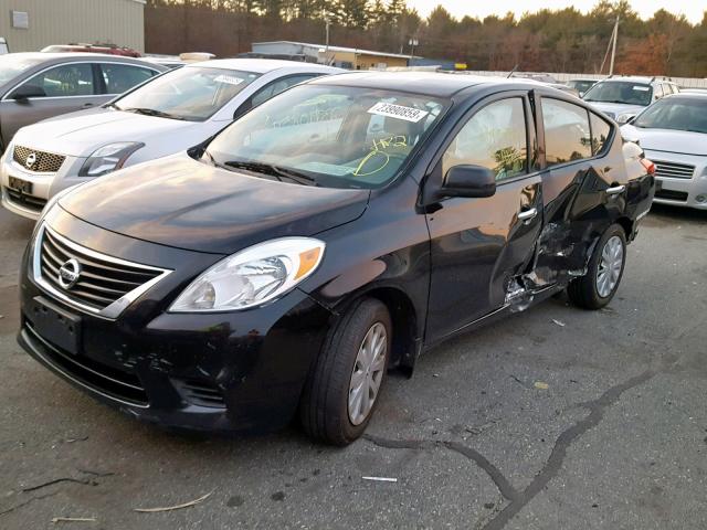 3N1CN7AP7EL839403 - 2014 NISSAN VERSA S BLACK photo 2