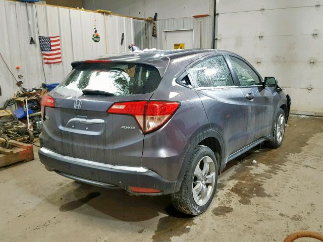 3CZRU6H33GM731956 - 2016 HONDA HR-V LX GRAY photo 4