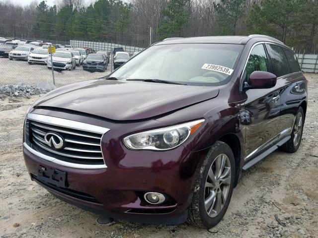 5N1AL0MM5DC318706 - 2013 INFINITI JX35 MAROON photo 2