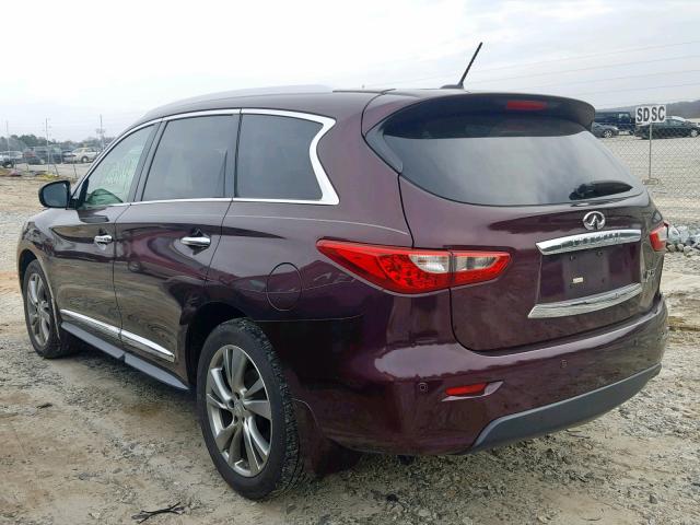 5N1AL0MM5DC318706 - 2013 INFINITI JX35 MAROON photo 3