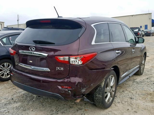 5N1AL0MM5DC318706 - 2013 INFINITI JX35 MAROON photo 4