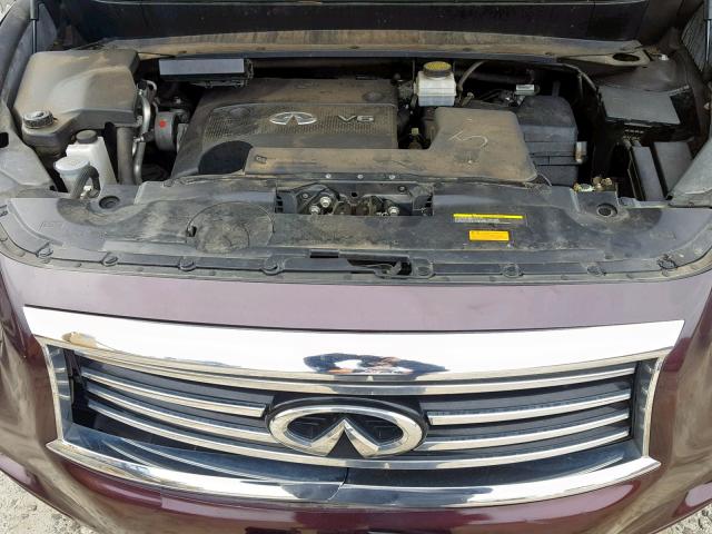 5N1AL0MM5DC318706 - 2013 INFINITI JX35 MAROON photo 7