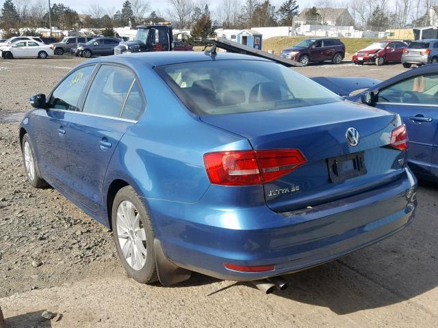 3VW3A7AJ9FM320057 - 2015 VOLKSWAGEN JETTA TDI BLUE photo 3