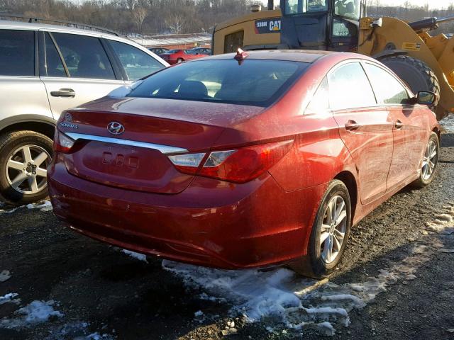 5NPEB4ACXCH501758 - 2012 HYUNDAI SONATA GLS BURGUNDY photo 4