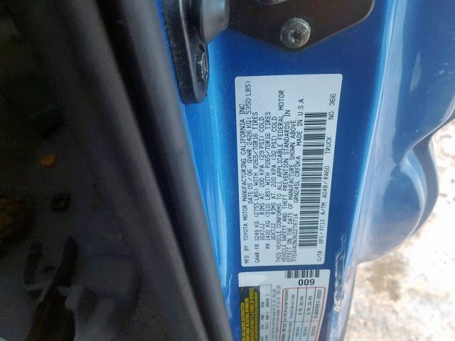 5TEUU42N36Z278714 - 2006 TOYOTA TACOMA ACC BLUE photo 9