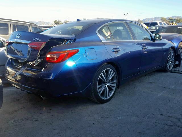 JN1EV7AP9JM362563 - 2018 INFINITI Q50 LUXE BLUE photo 4