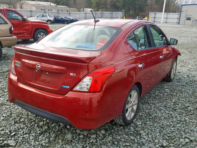 3N1CN7AP4FL838713 - 2015 NISSAN VERSA S RED photo 4