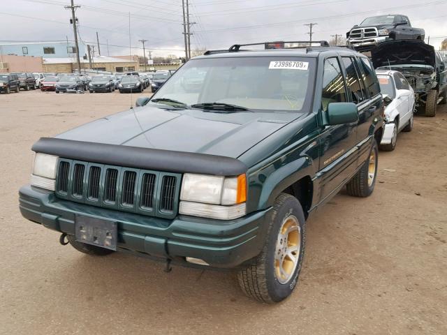 1J4GZ78Y7WC249145 - 1998 JEEP GRAND CHER GREEN photo 2