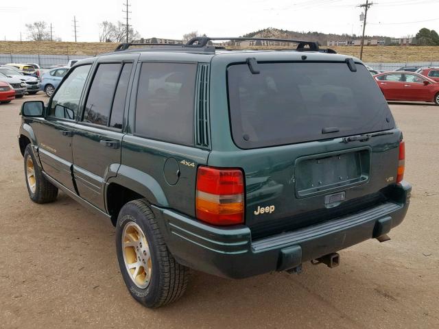 1J4GZ78Y7WC249145 - 1998 JEEP GRAND CHER GREEN photo 3