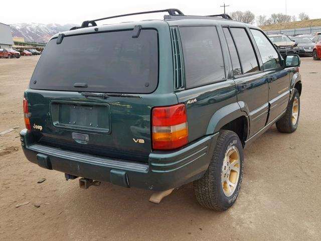 1J4GZ78Y7WC249145 - 1998 JEEP GRAND CHER GREEN photo 4