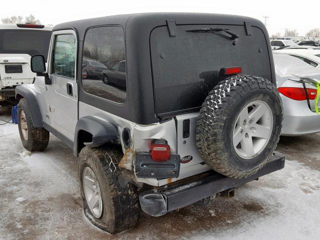 1J4FA69S04P780278 - 2004 JEEP WRANGLER / SILVER photo 3