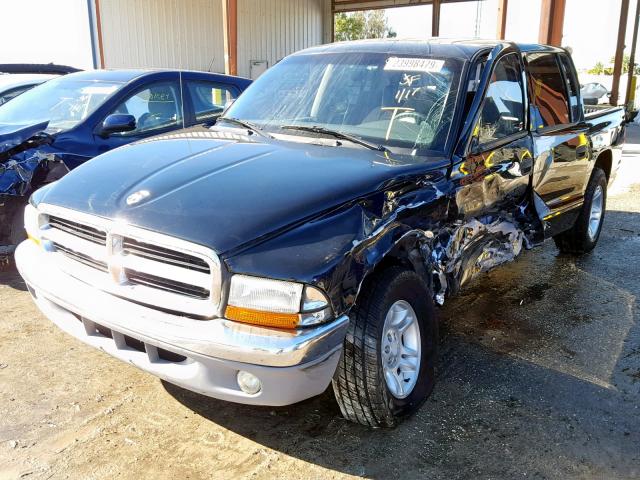 1B7HL2AX71S237771 - 2001 DODGE DAKOTA QUA BLACK photo 2