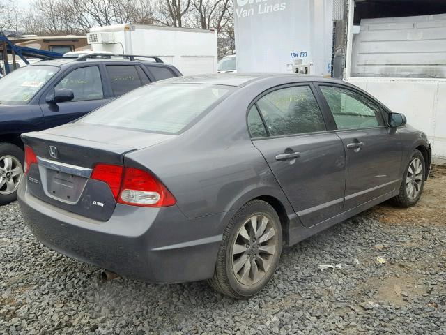 2HGFA16959H346980 - 2009 HONDA CIVIC EXL ნაცრისფერი ფოტო 4