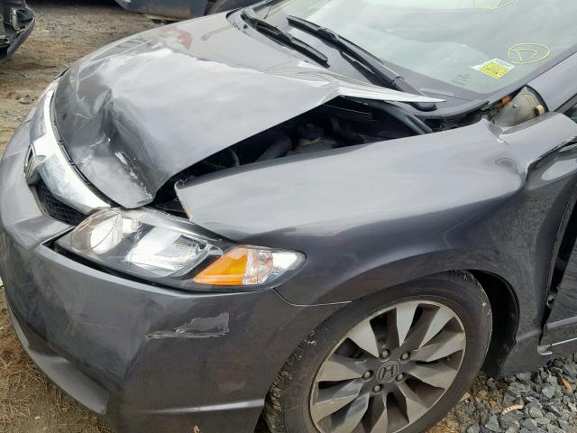 2HGFA16959H346980 - 2009 HONDA CIVIC EXL ნაცრისფერი ფოტო 9