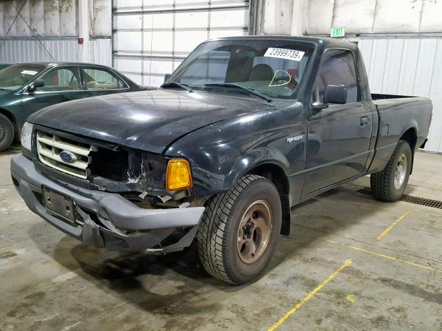 1FTYR10C91PA32687 - 2001 FORD RANGER BLACK photo 2