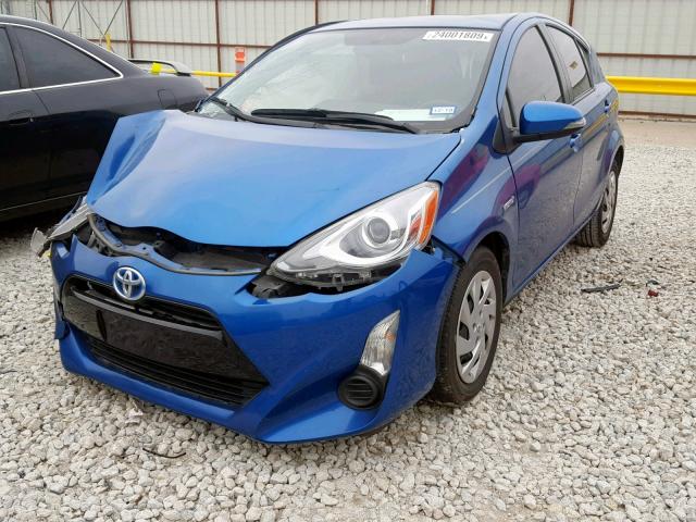 JTDKDTB38F1110996 - 2015 TOYOTA PRIUS C BLUE photo 2