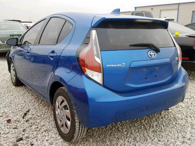 JTDKDTB38F1110996 - 2015 TOYOTA PRIUS C BLUE photo 3